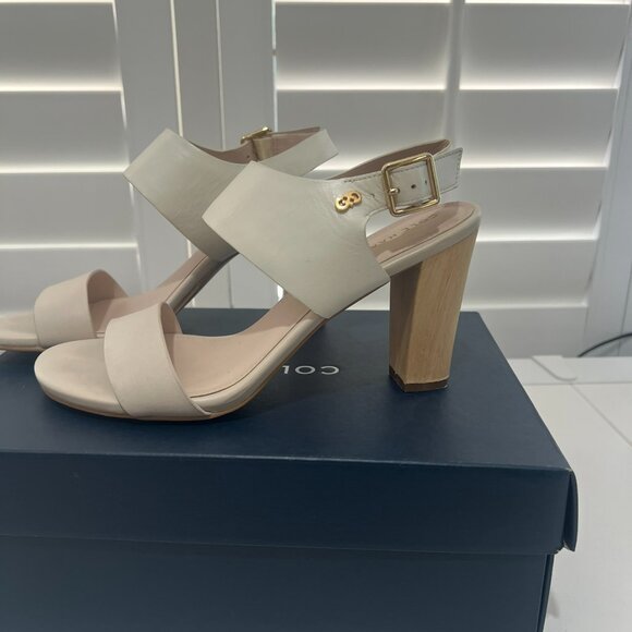 Cole Haan White Octavia Heel Sandal - Ivory - Size 7.5 - EUC - Picture 3 of 8